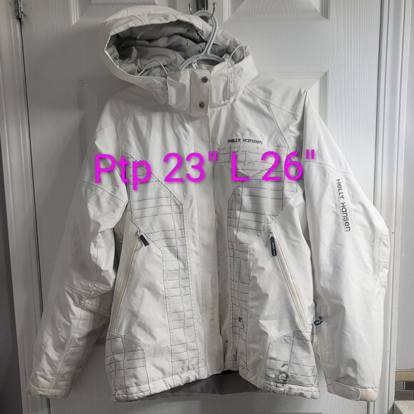 #349 Helly Hansen White Snow Winter Jacket sz M - Picture 1 of 8